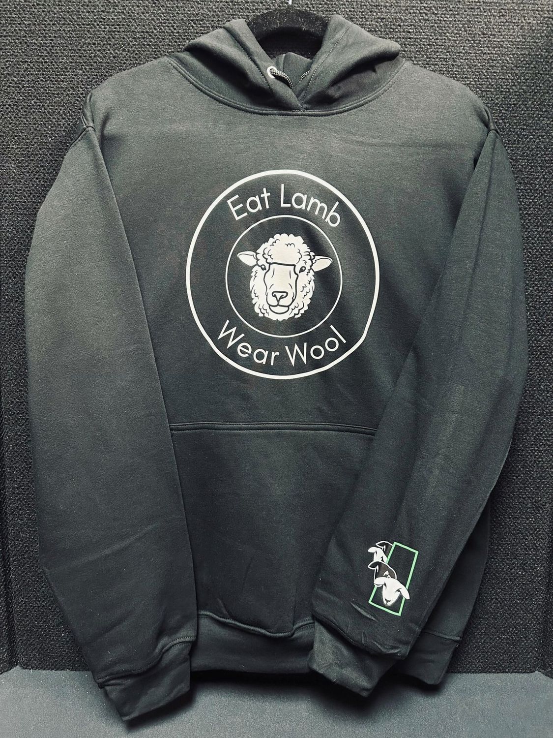 Eat Lamb Wear Wool Hoodie, Colour: Black, Size: Small