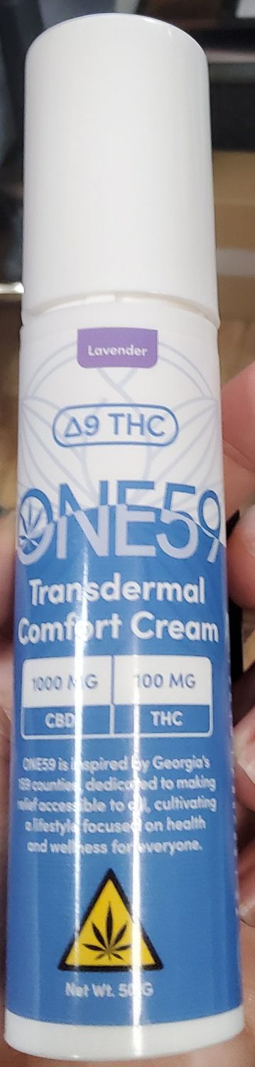 ONE59 Transdermal Comfort Cream 1000mg CBD/100mg THC