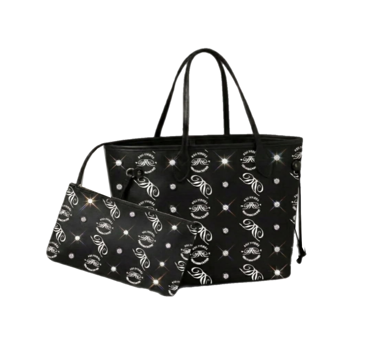D.D. Monogram Print - Black
