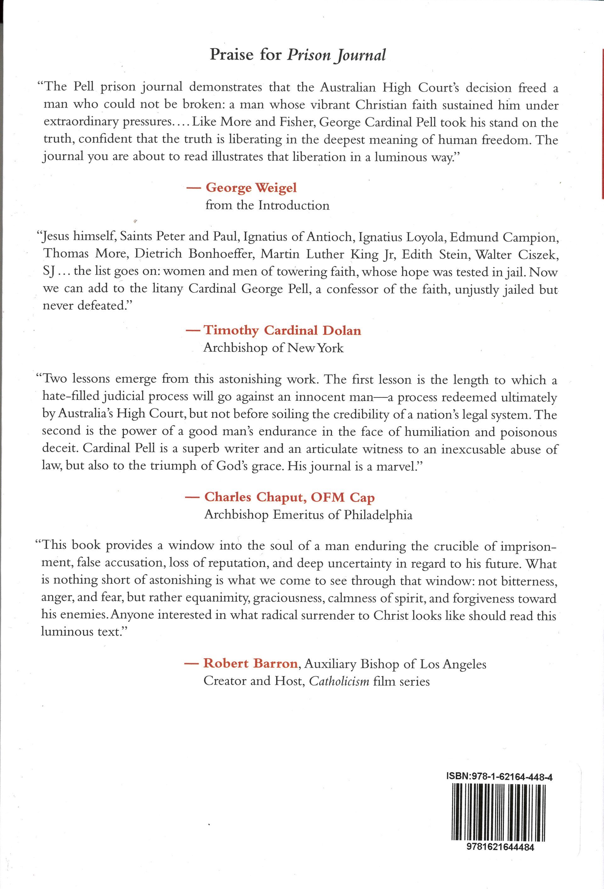 Prison Journal Volume 1: The Cardinal Makes His Appeal