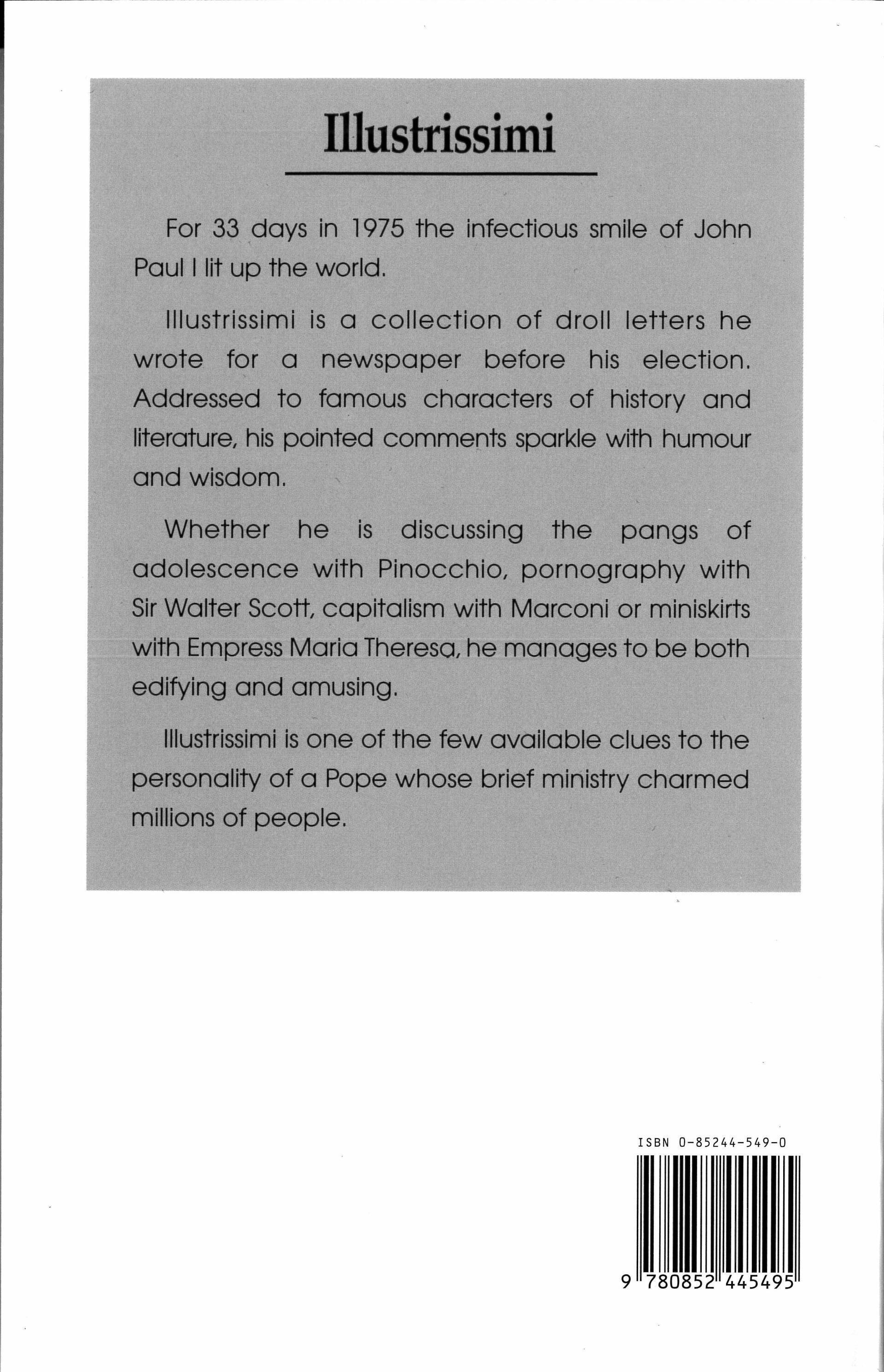 Illustrissimi: The Letters of Pope John Paul I
