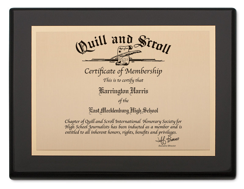 Quill & Scroll Recognition Plaques by Award Emblem