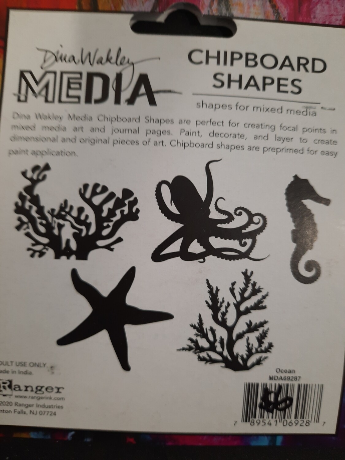 Dina Wakley Chipboard Shapes ocean