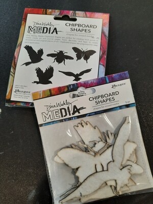 Dina Wakley chipboard shapes birds