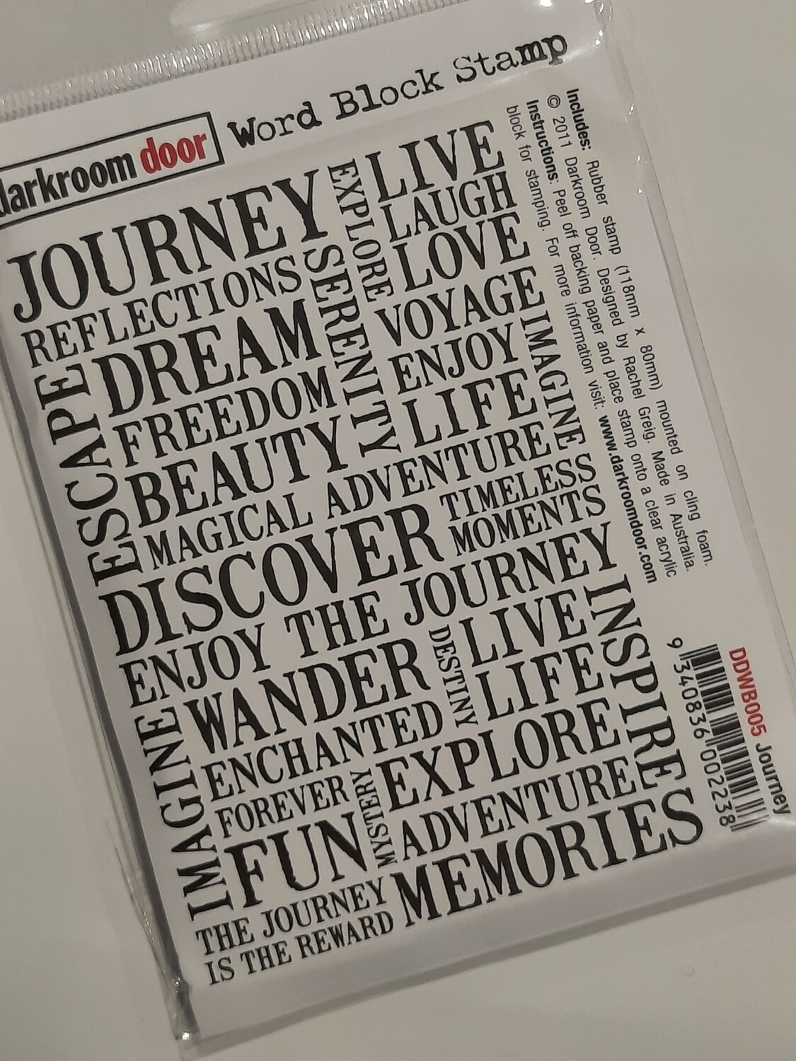 Darkroom Door Journey Word block stamp