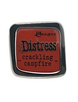 Distress pin crackling campfire