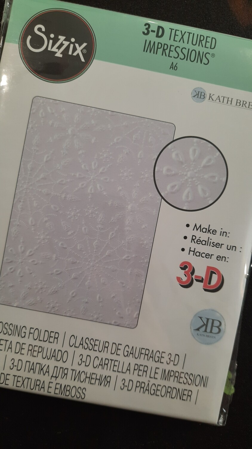 3-D Textured Impressions Folder Jeweled Snowflakes