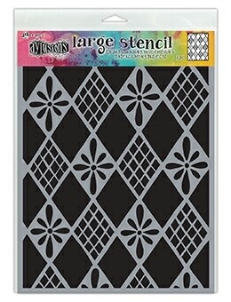 Dylusions Stencil Diamonds are forever large (9×11)