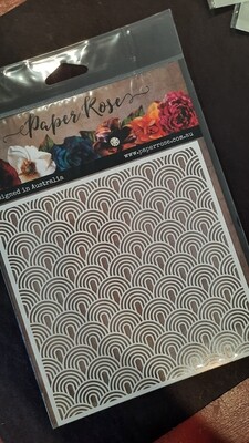 Paper rose Waves Stencil