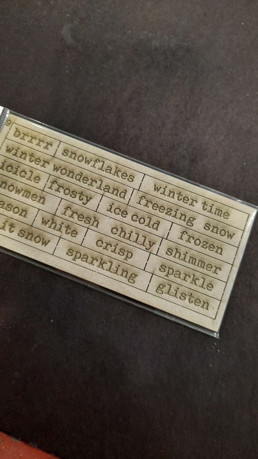 Winter wordplay chipboard 