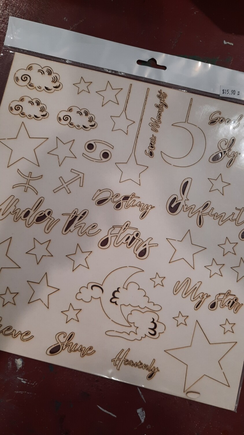 Under the stars chipboard