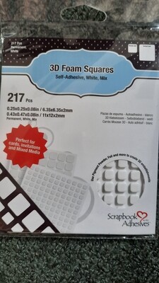 3-d foam squares white Scrapbook adhesives