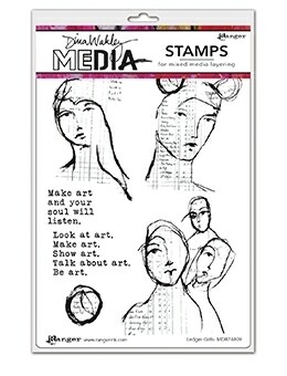 Dina Wakley Stamp Ledger Girl #preorder only 