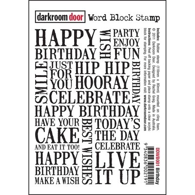 Birthday word block