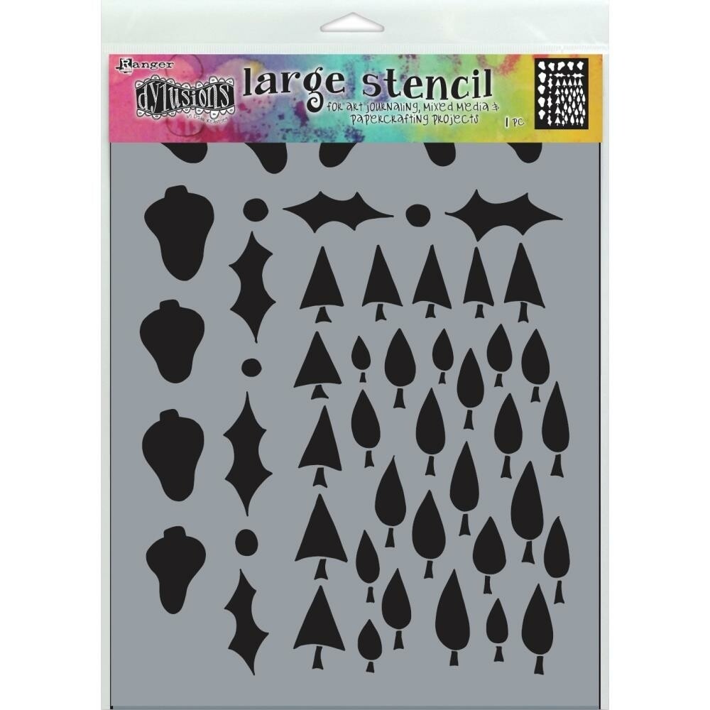 Dylusions Stencil tree border large