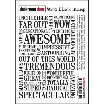 Awesome Word block stamp