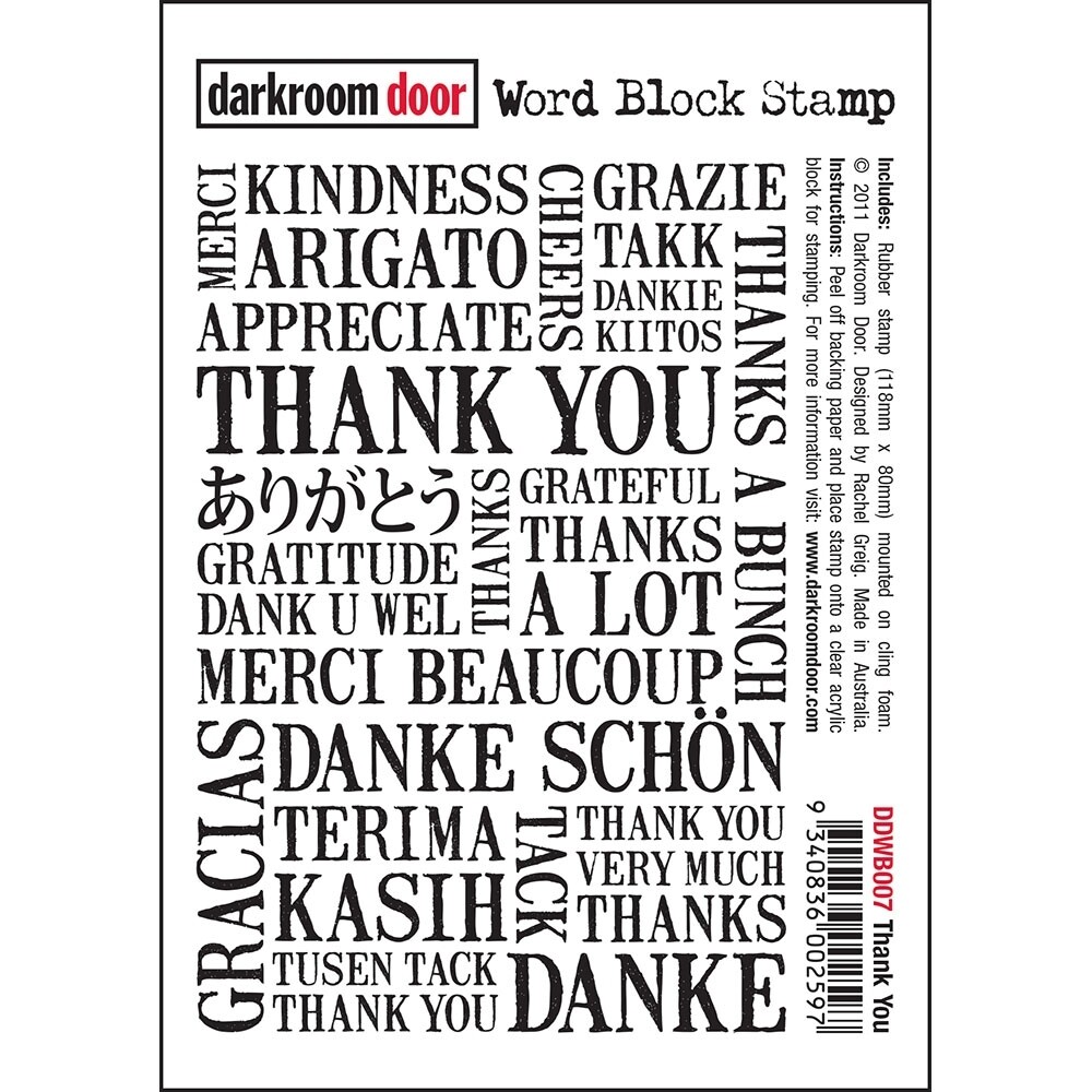 Thank you Word block stamp