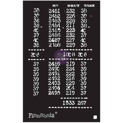 Finnabair Book of Numbers Stencil