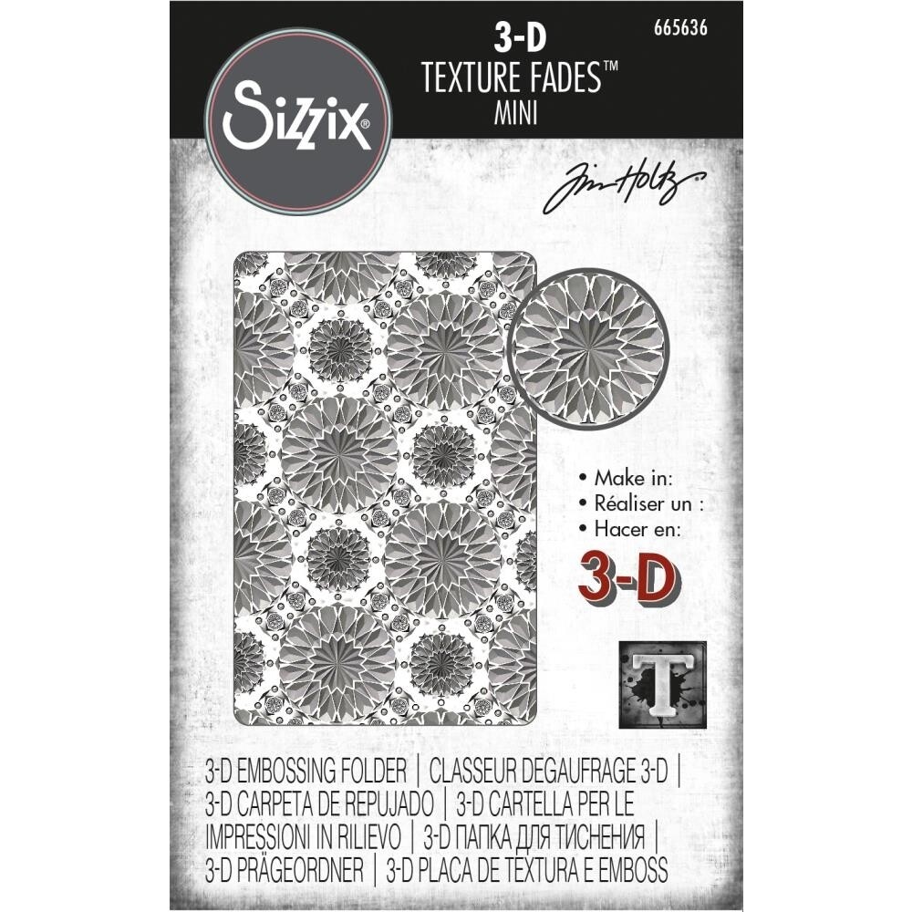 Sizzix 3D Texture Fades Embossing Folder By Tim Holtz
Mini Kaleidoscope

