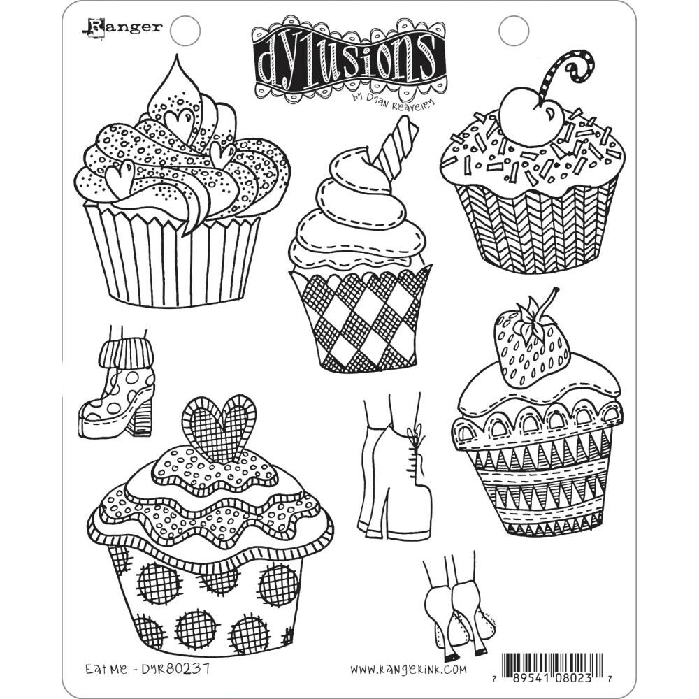 Dyan Reaveley's Dylusions Cling Stamp Collection  Eat Me  
