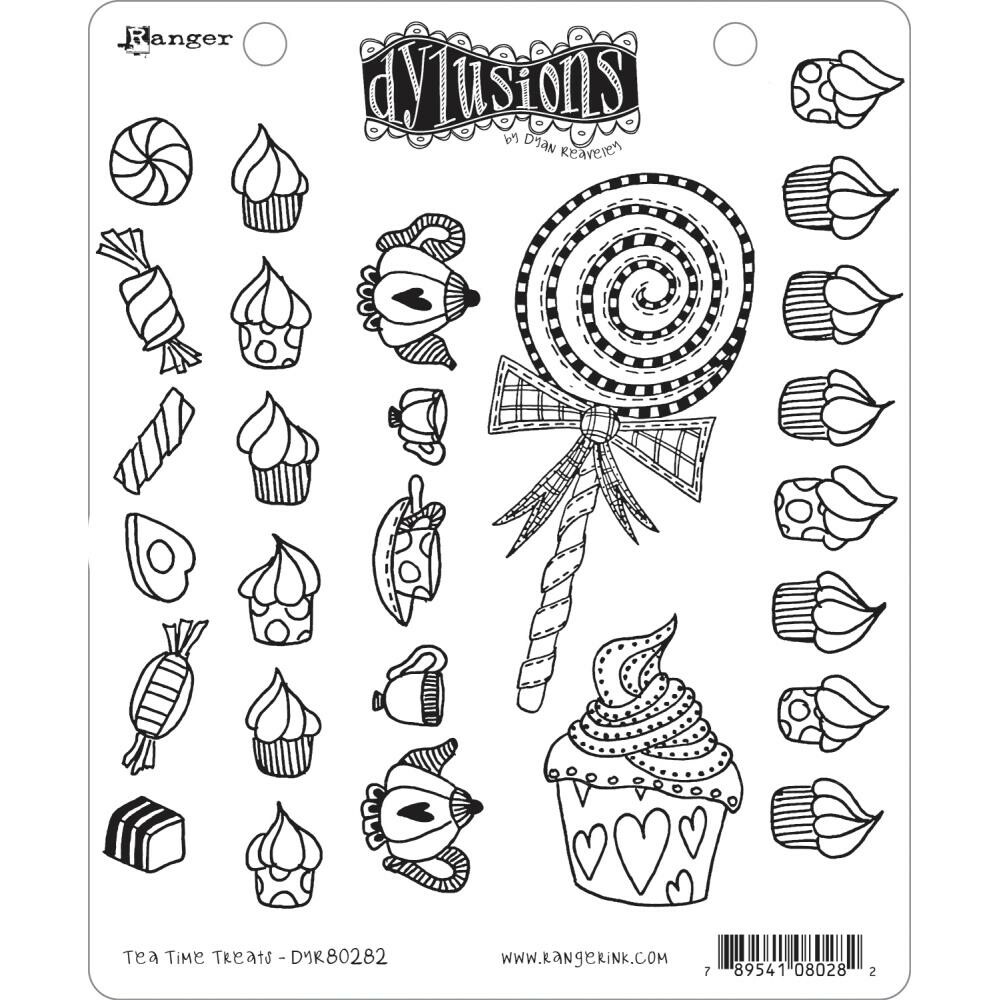 Dyan Reaveley's Dylusions Cling Stamp Collection  Tea time treats  