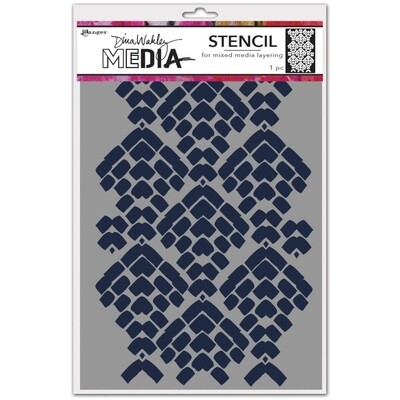 Dina Wakley stencil mosaic cobblestone  