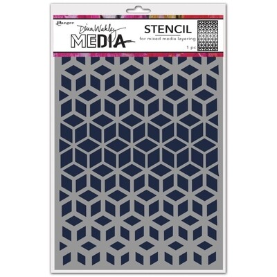 Dina Wakley stencil Cubed   