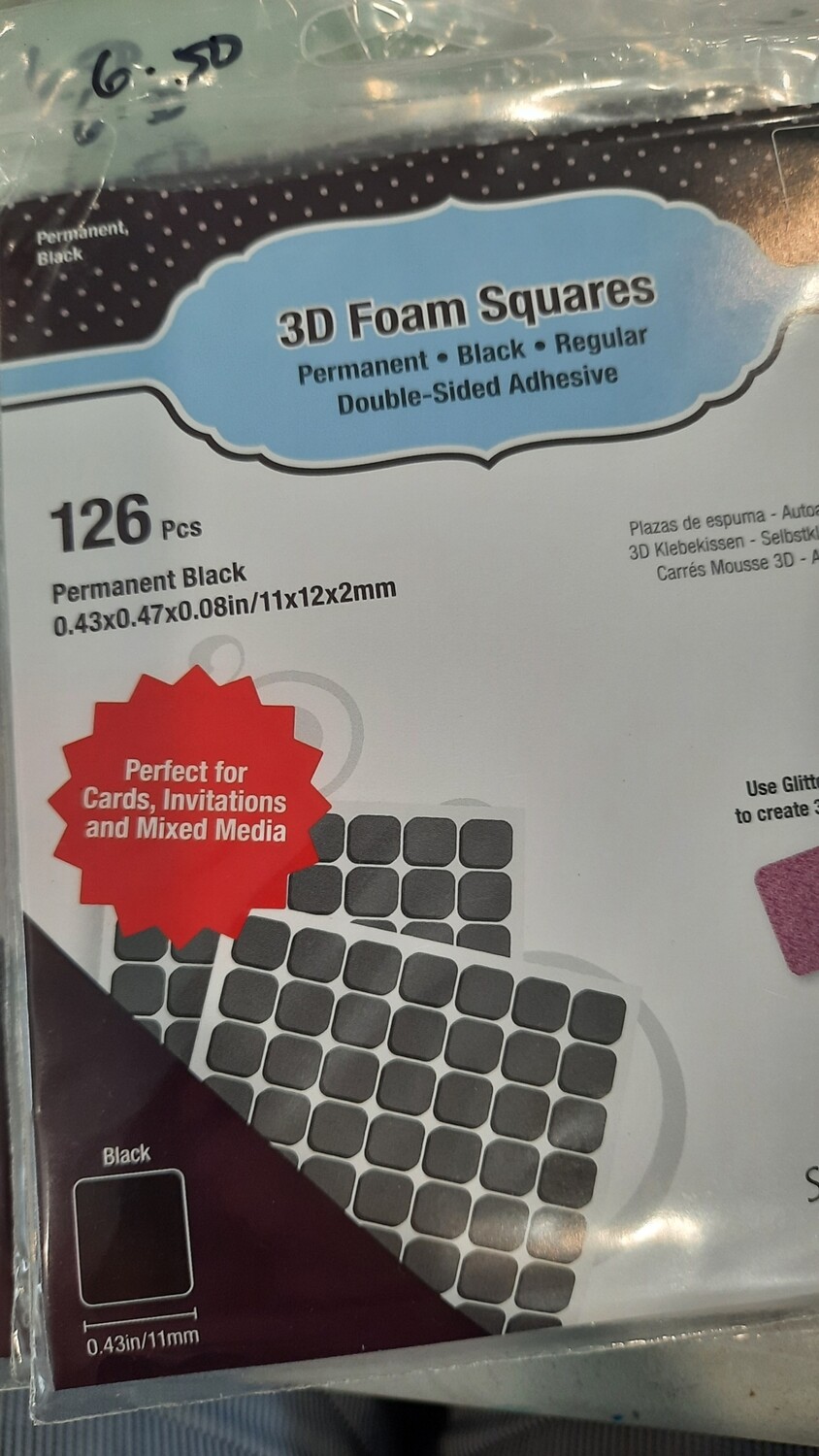 3-d foam squares black Scrapbook adhesives