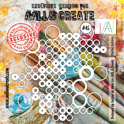 #45 Stencil Digital Bubbles