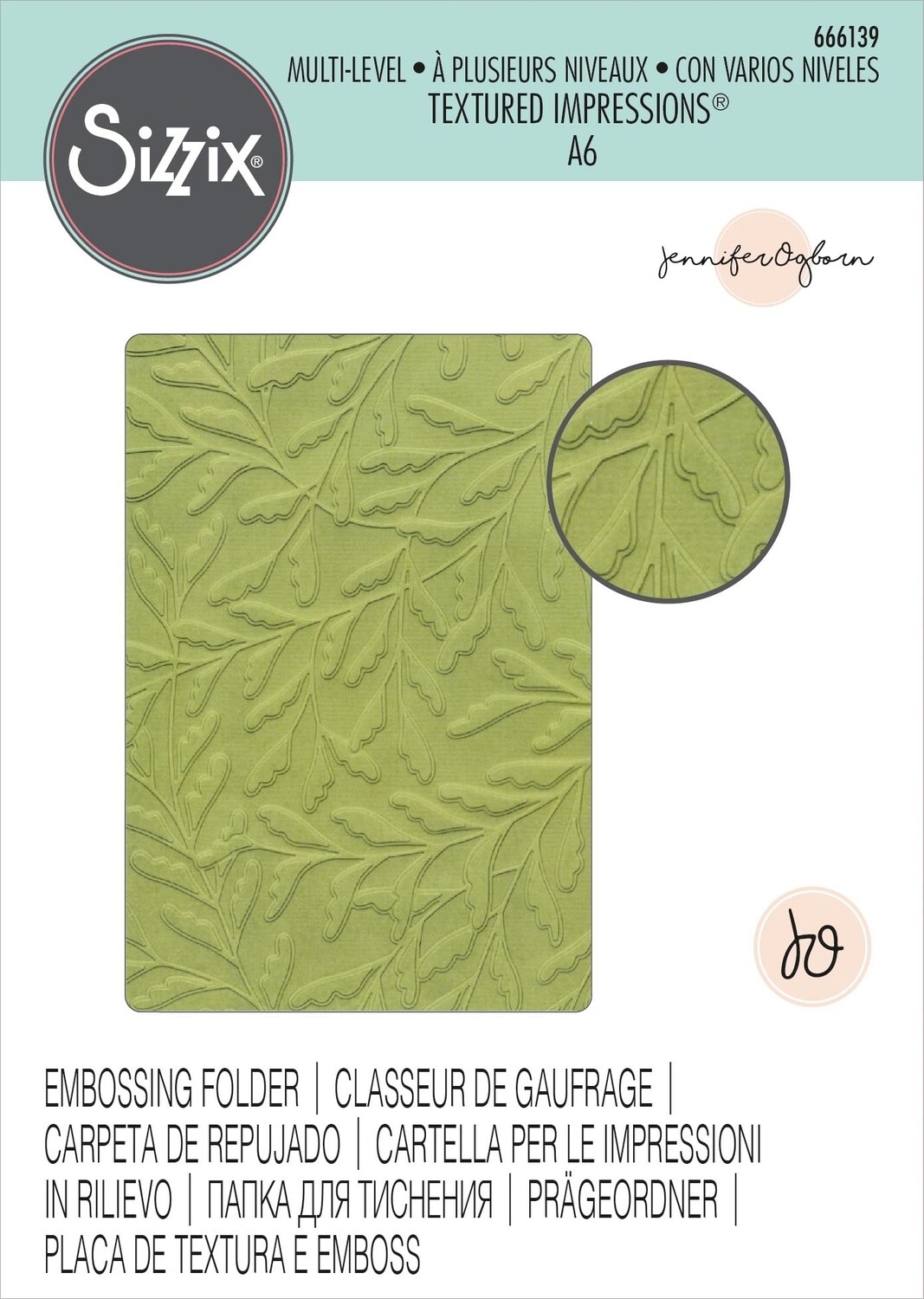 Sizzix Multi Level Embossing Folder Delicate Leaves
