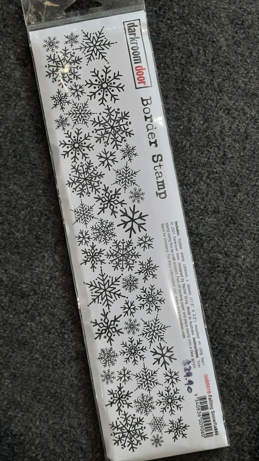 Falling Snowflakes 30cm border stamp