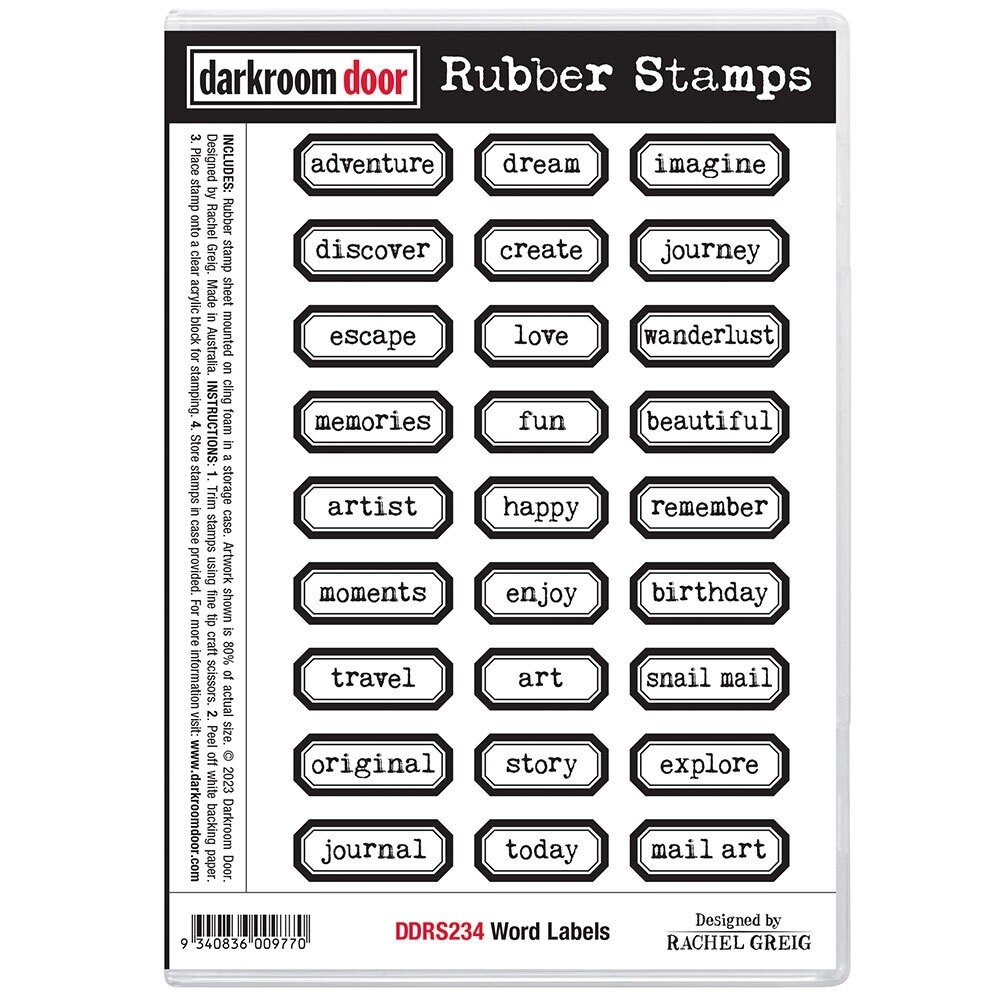 Word Labels Stamp Set