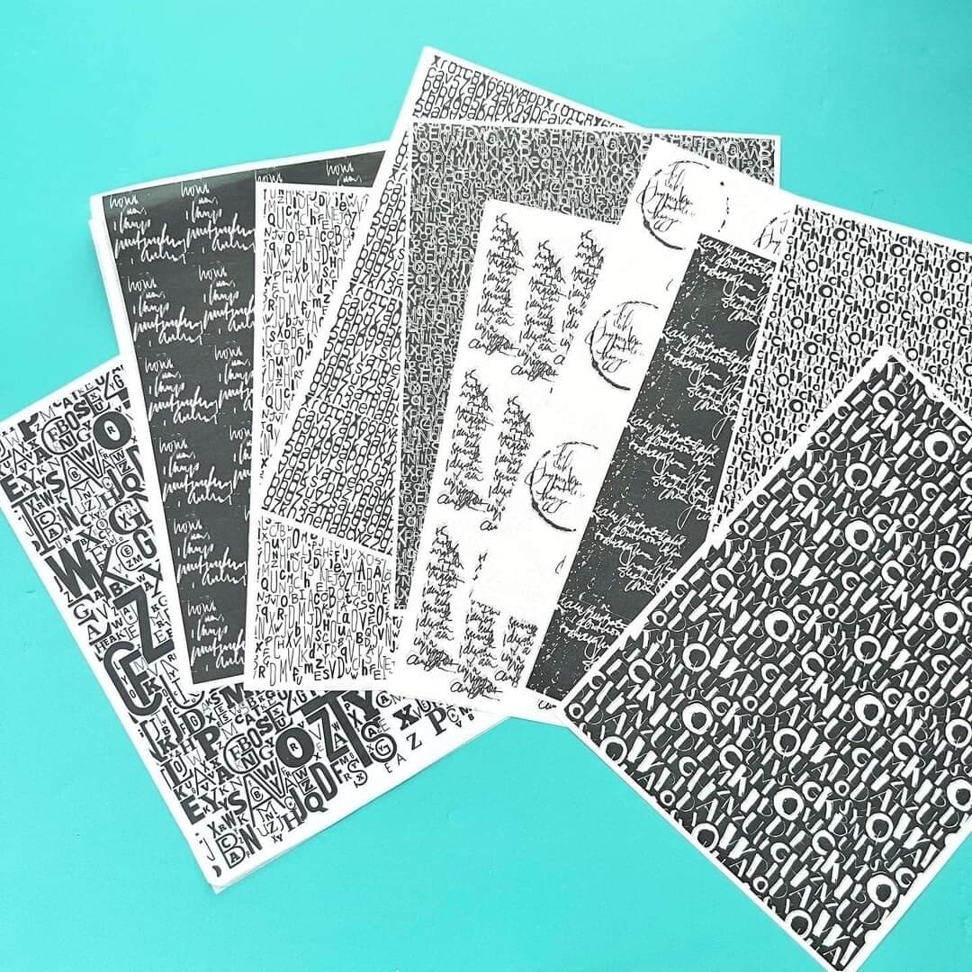 Dina wakley Jumbled Letters Tissue 