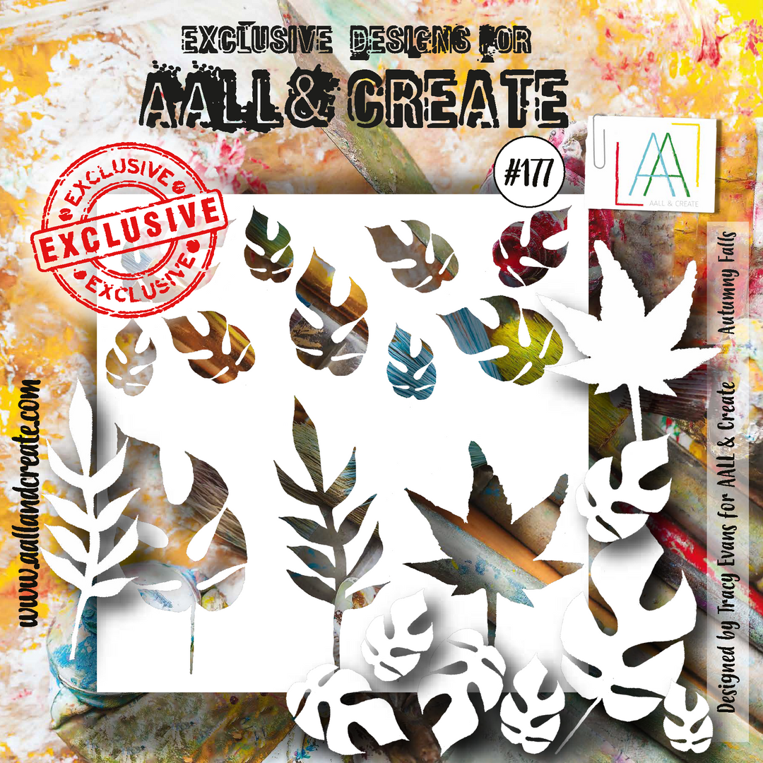 #177 autumny falls stencil
