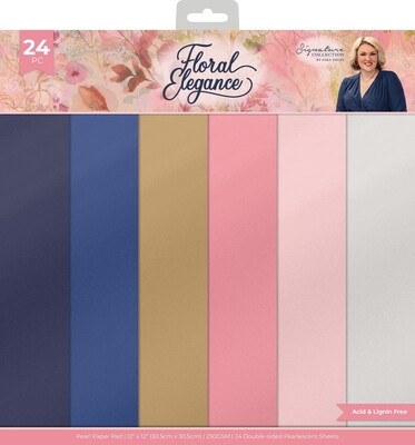 Floral Elegance Pearl Paper Pad 24 sheets