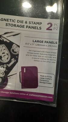 Magnetic die and stamp storage panels 2 pieces