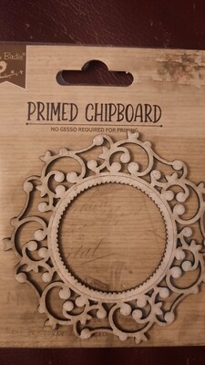 Primed chipboard round frame