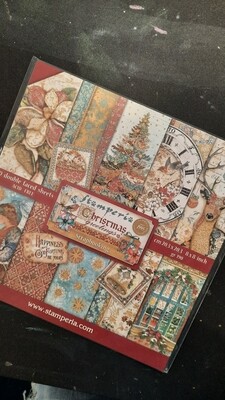 Stamperia Christmas greetings 8x8 pad