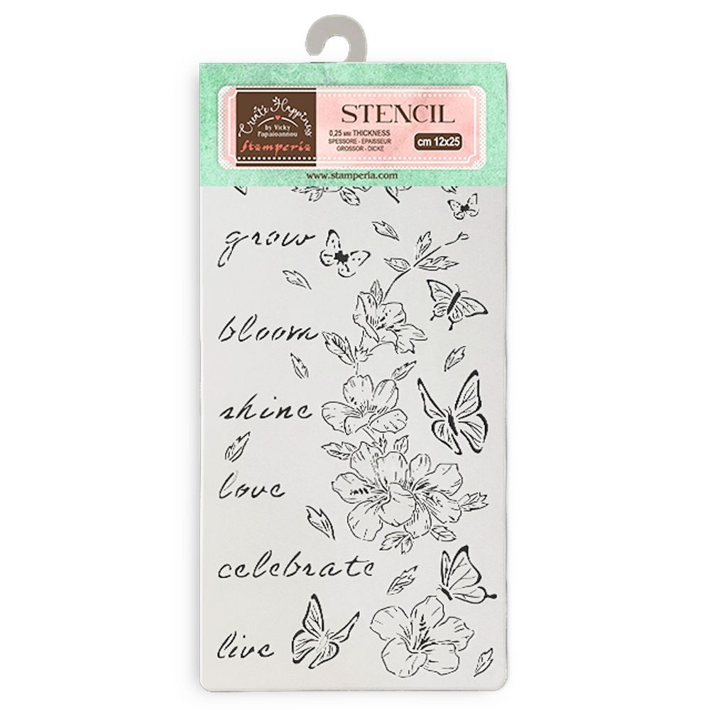 Secret Diary Flowers Stencil  L94