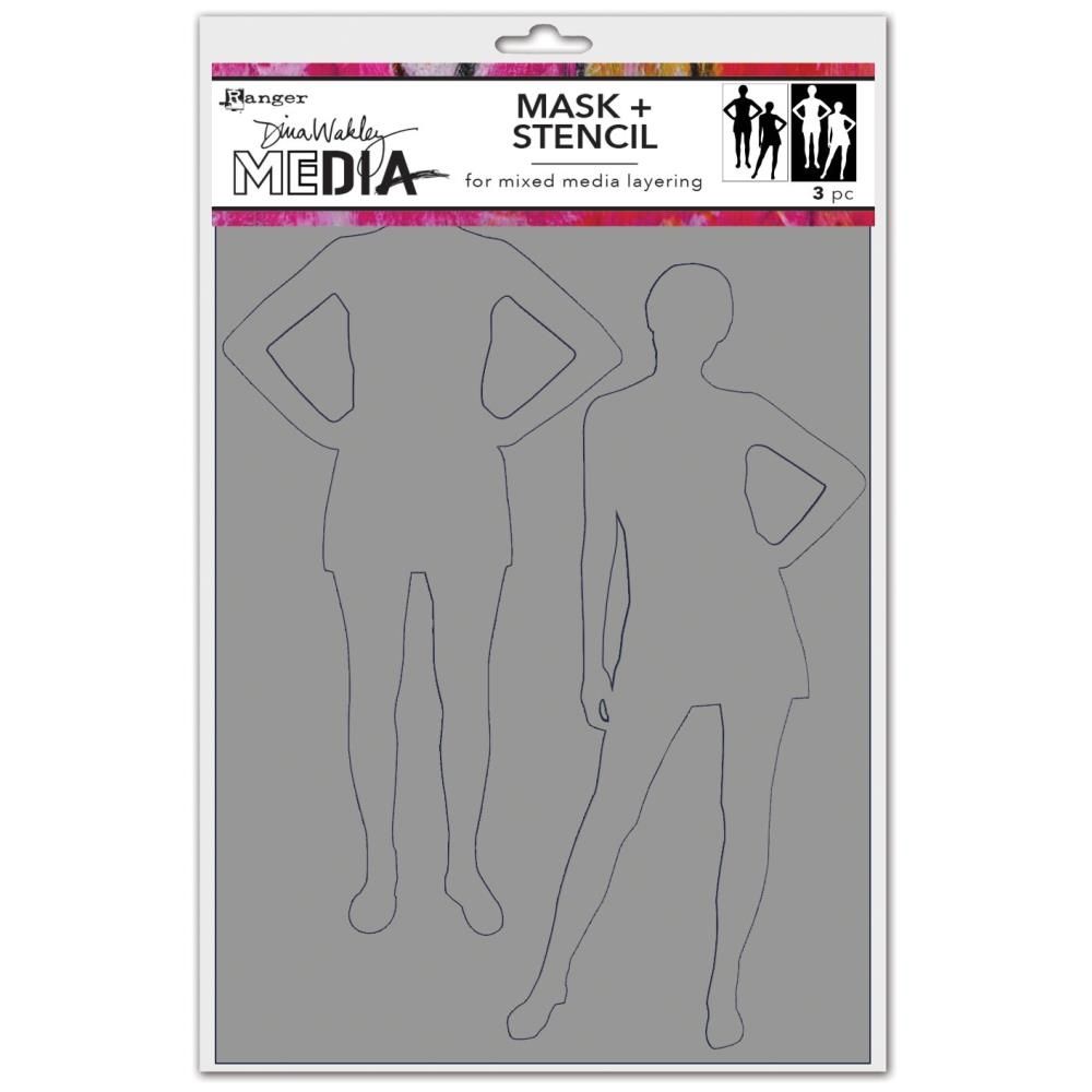 Dina Wakley Old School Silhouettes Mask and Stencil