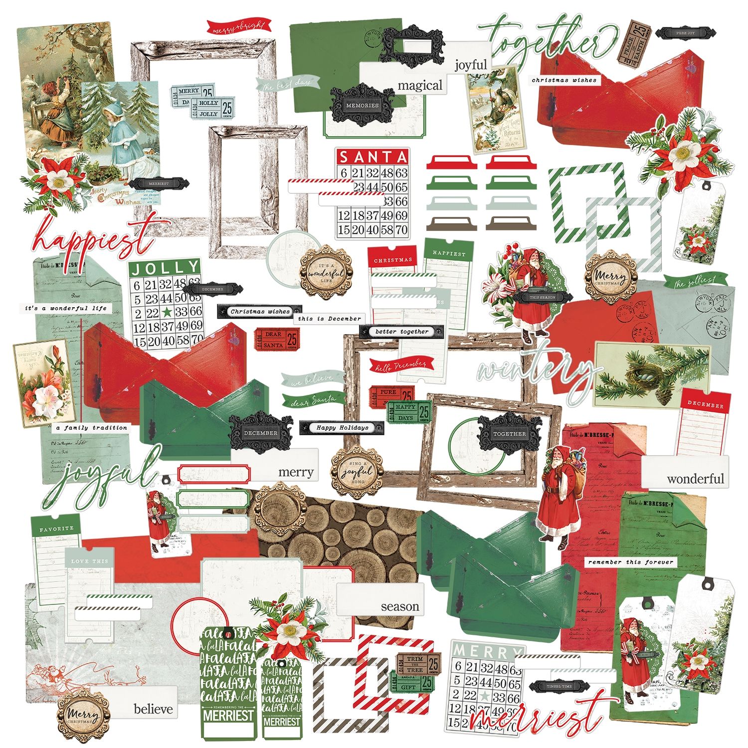 Evergreen Season Ephemera bits