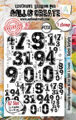 #1230 Retro Scripts Stamp