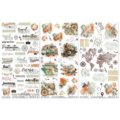 Wanderlust Explorer 6x12 Rub-on Transfer Set 