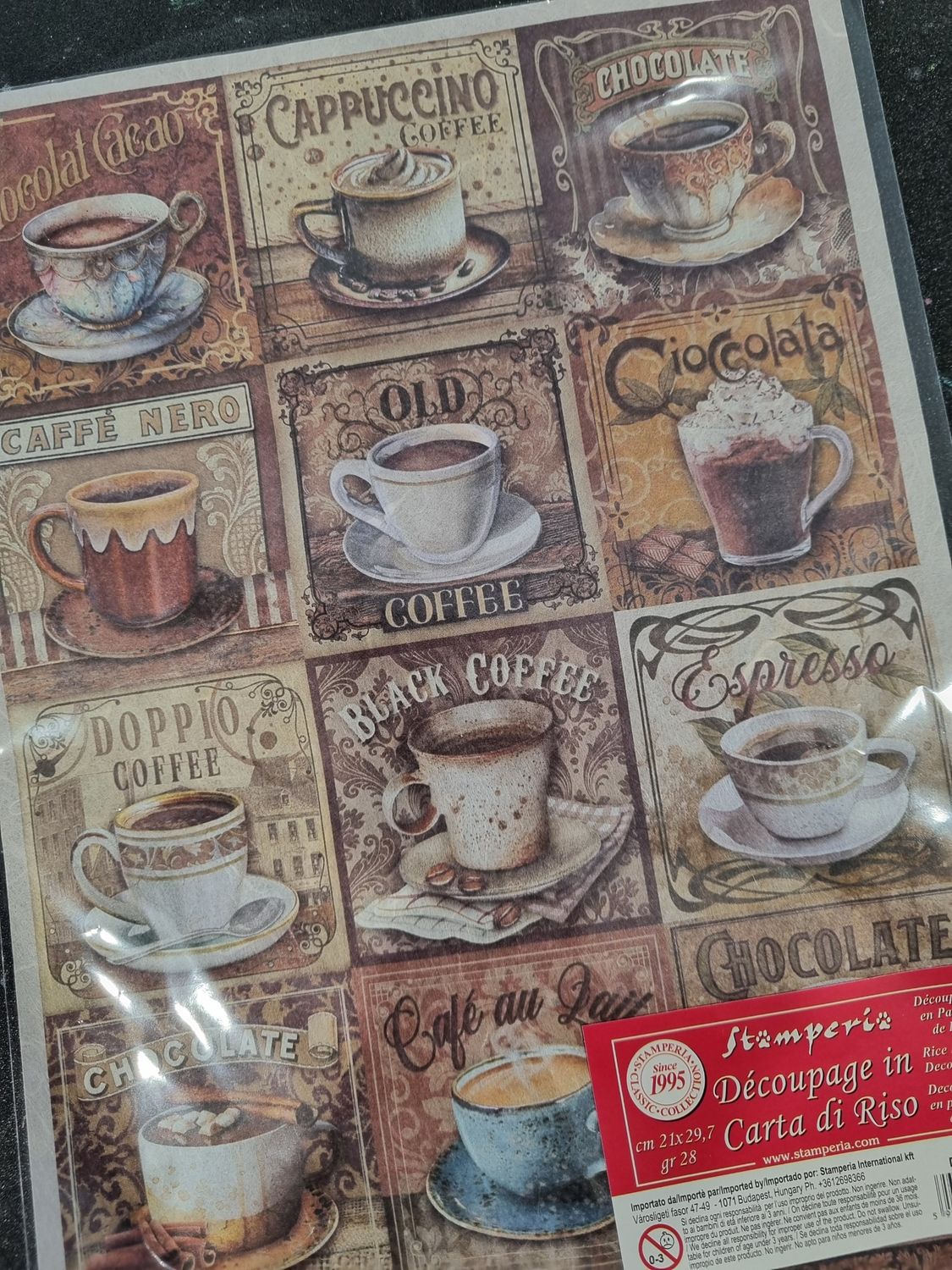 Coffee and Chocolate Rice paper squares