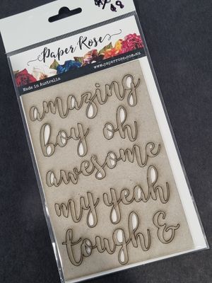 Boy chipboard words