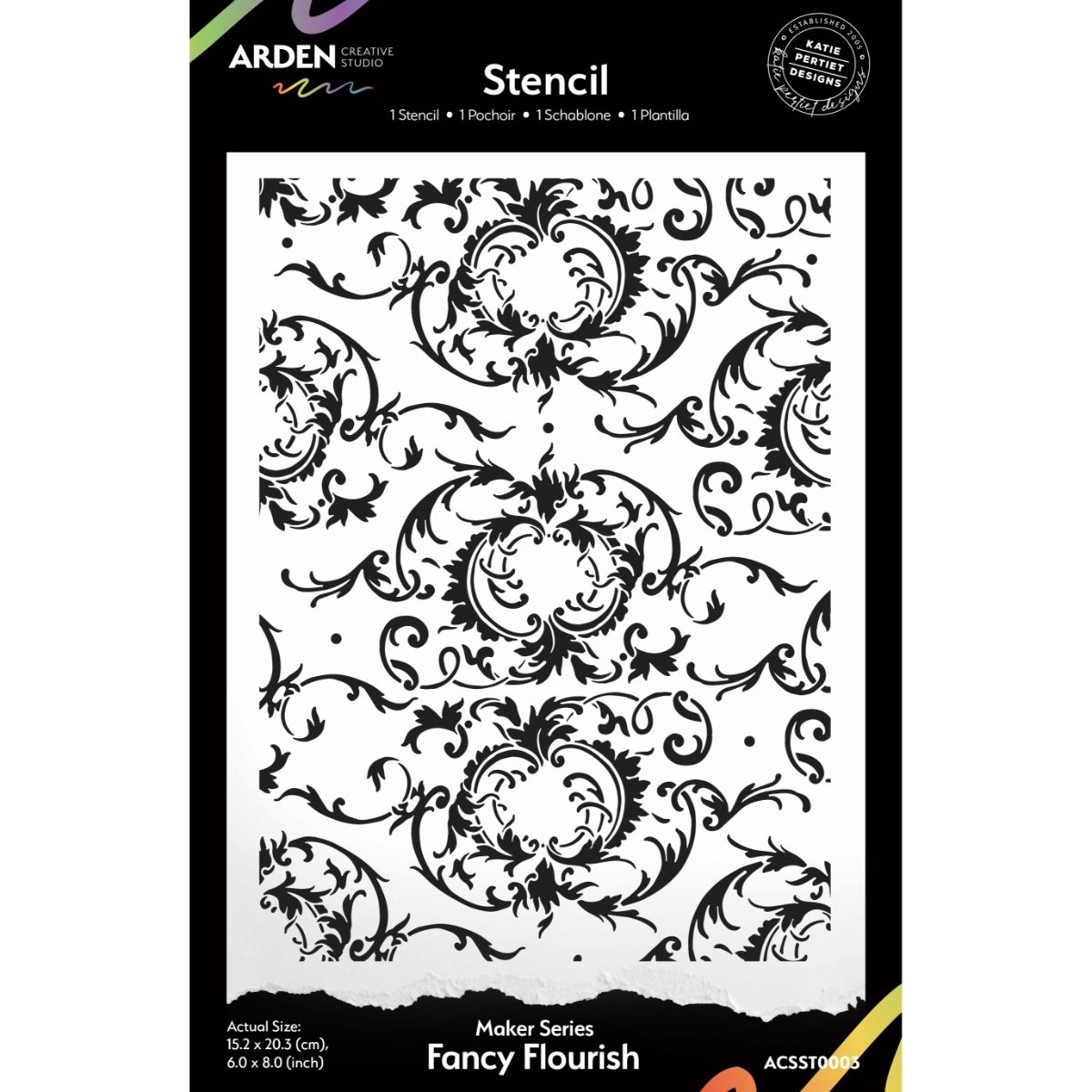 Vintage Maker Fancy Flourish 6in X 8in Stencil 