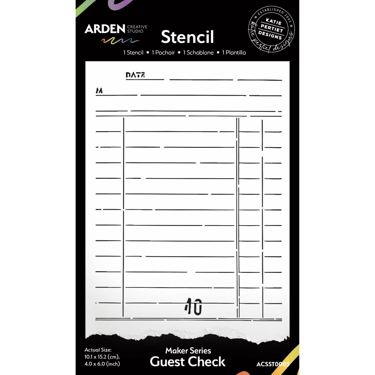Vintage Maker Guest Check 4in X 6in Stencil #preorder