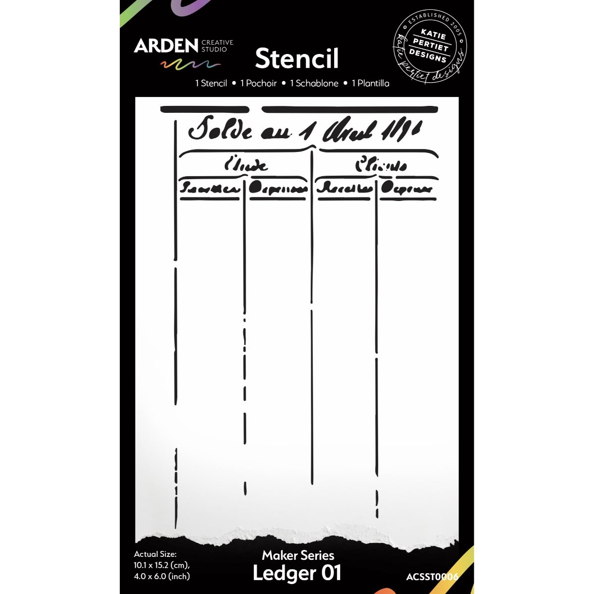 Vintage Maker Ledger 01 4in X 6in Stencil #preorder