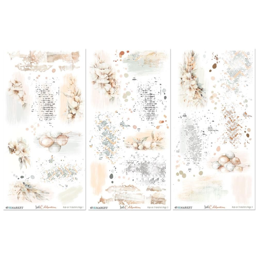 49 And Market Rub-On Transfer Set 6&quot;X12&quot; Little Celebrations