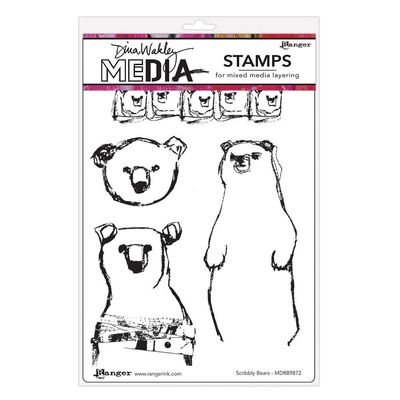 Dina Wakley Bear Stamps #preorder